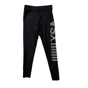 VSX Sport Black Logo Leggings | High-Rise Activewear | Size S